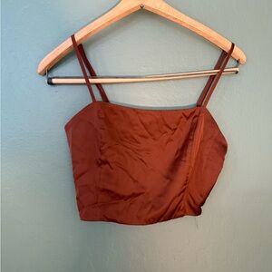 Forever 21 Rust Satin Crop Top – Size M